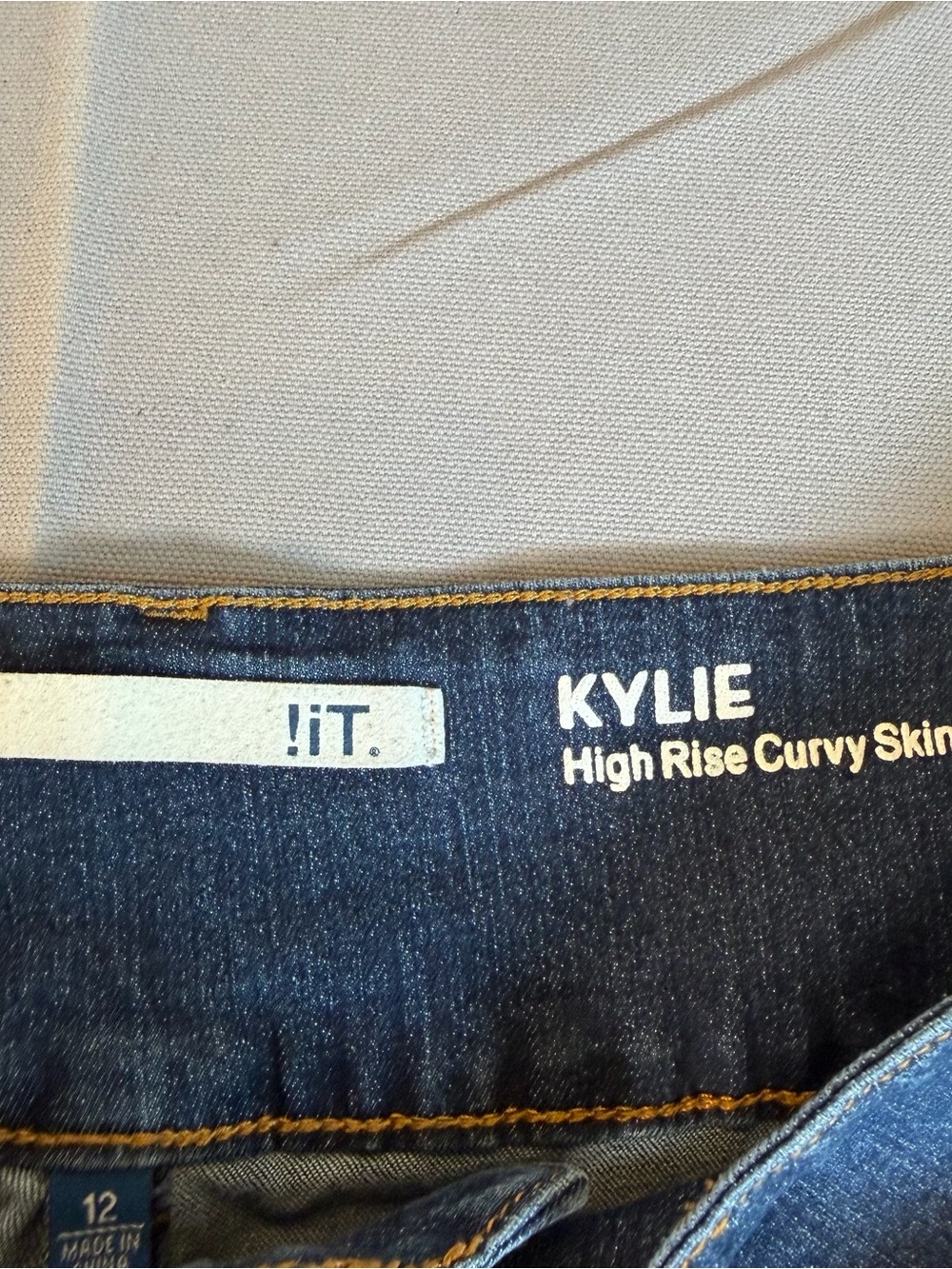 iT Jeans Kylie High Rise Skinny Women’s sz13 Dark Blue Stretch Wide Waist Jeans - Picture 3 of 11